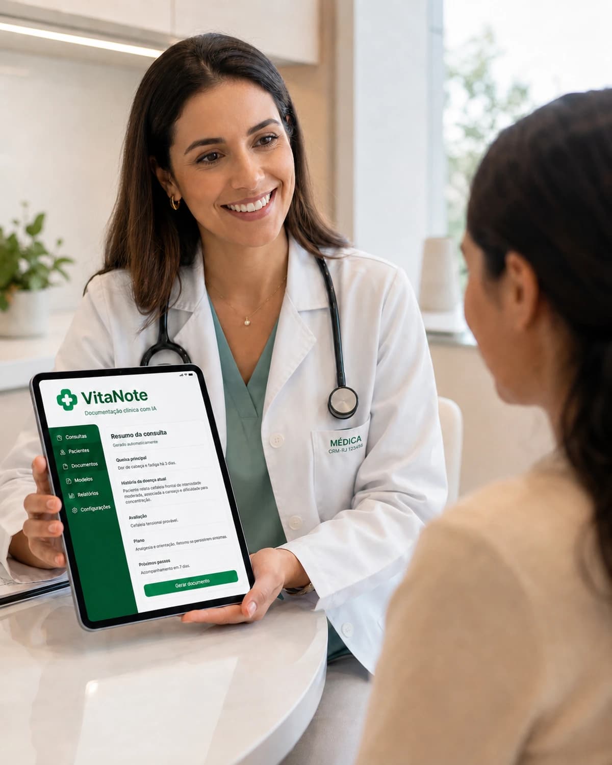 Doctor during consultation